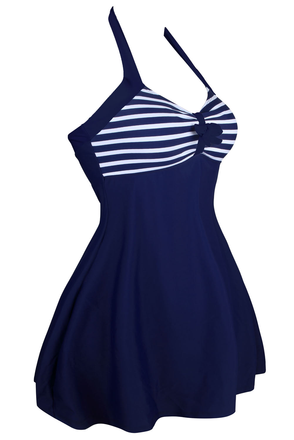 Navy White Stripes One-piece Swimdress