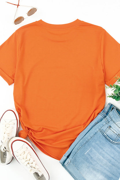 Orange Be The Sunshine Graphic Crewneck T Shirt