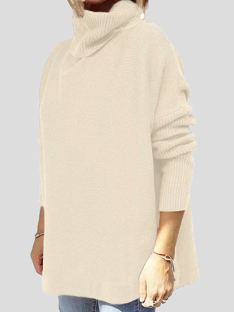 Women's Sweaters Turtleneck Pullover Long Sleeve Split Sweater - LuckyFash™