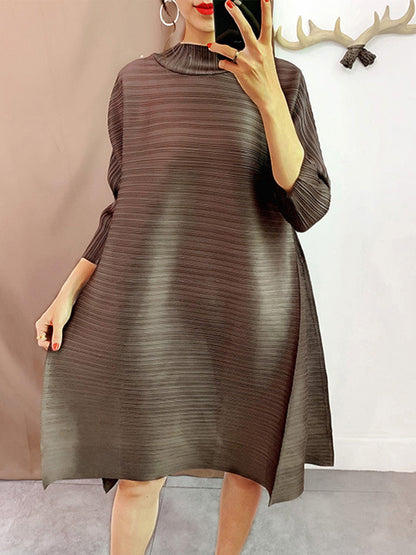 Pleated Temperament Loose Midi Dress