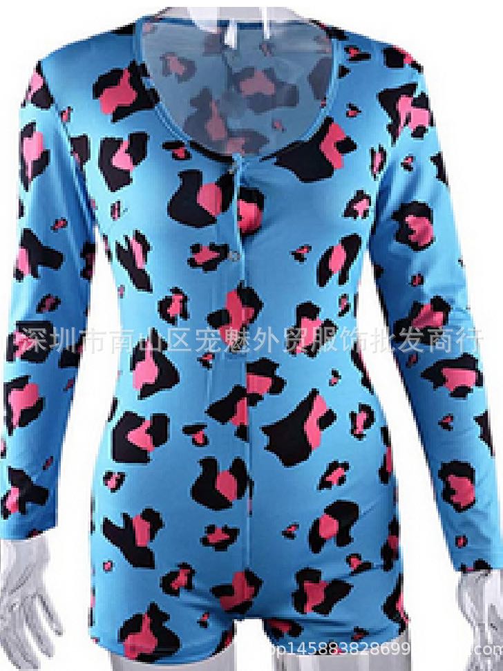 Women V-neck Print Button Jumpsuits - LuckyFash™