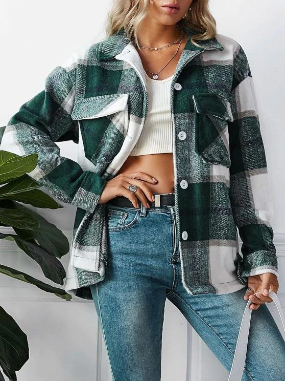 Plaid Pockets Coat - LuckyFash™