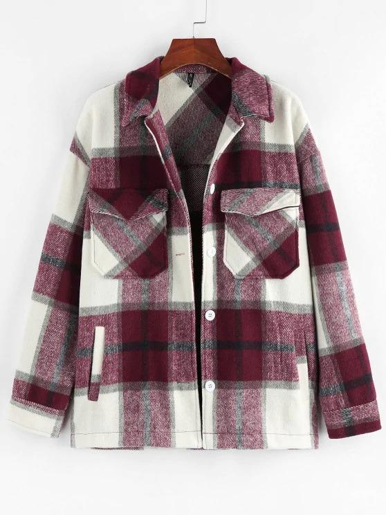 Plaid Pockets Coat - LuckyFash™