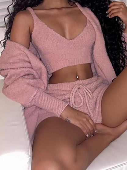 Solid Fluffy Long Sleeve 3PCS Sets - LuckyFash™