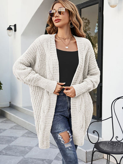 Loose And Cozy V Neck Cable Knit Sweater