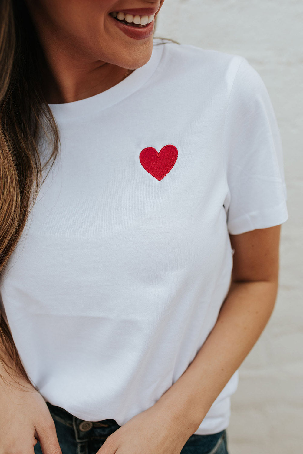 White Valentines Heart Pattern T Shirt