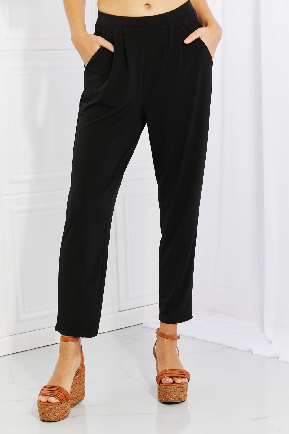 Zenana Amelia Full Size Pleated Pants