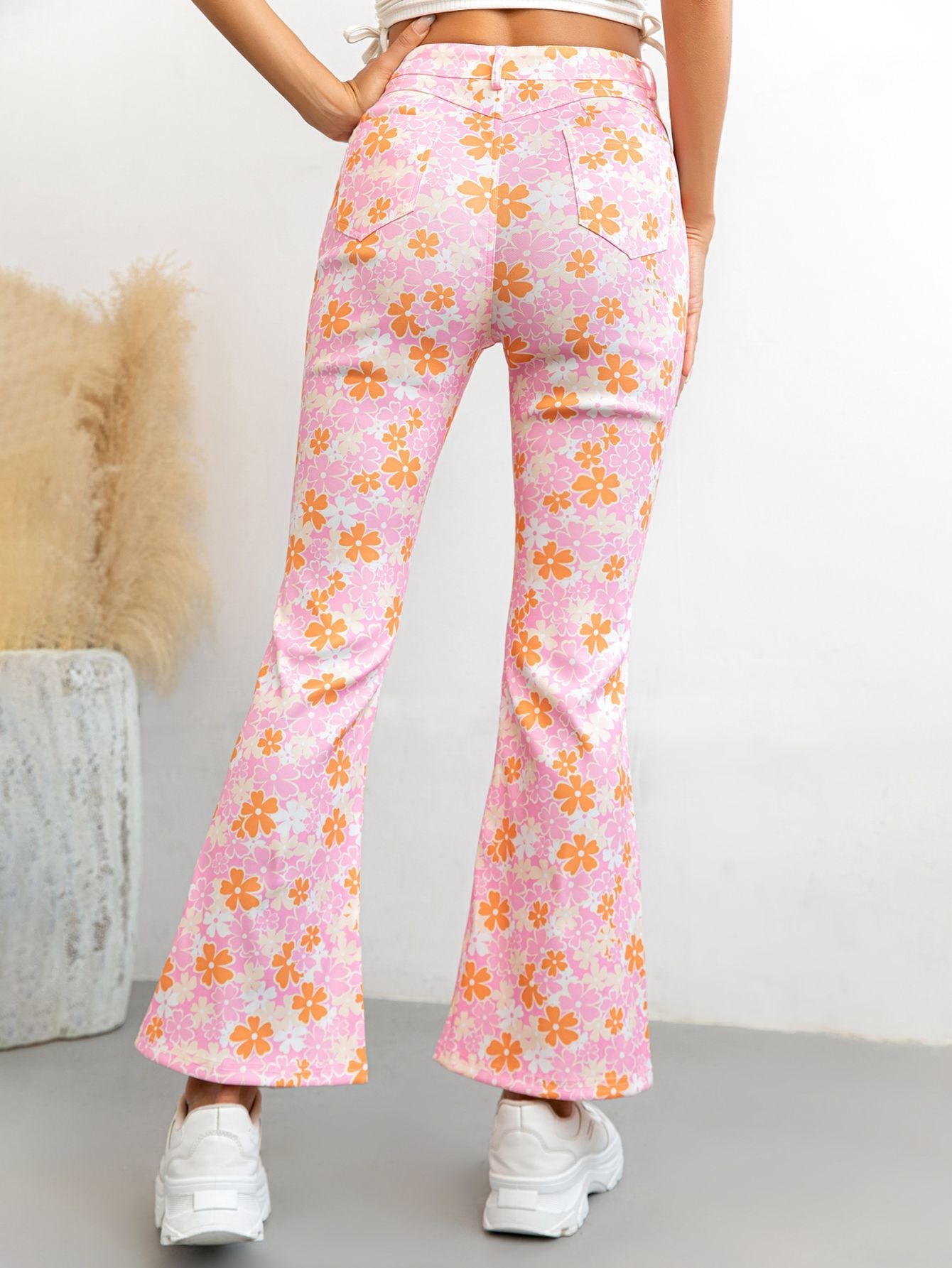 Printed High Waist Flare Pants