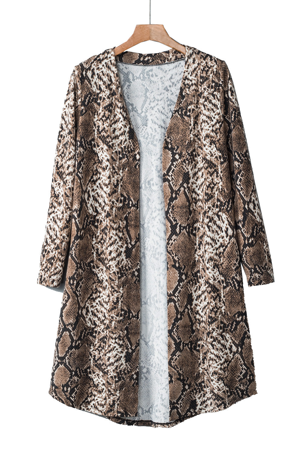 Snake Print Lapel Long Sleeve Slim Blazer