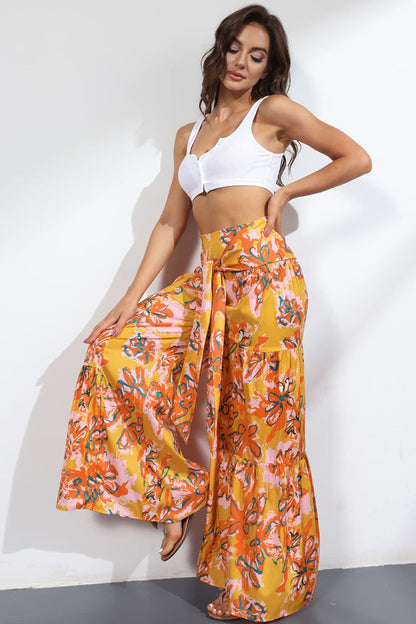 Printed High-Rise Tied Culottes