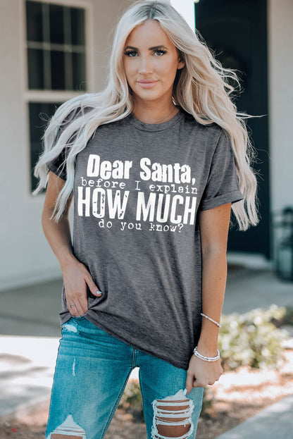 Gray Mineral Wash Christmas Funny Saying Graphic T Shirt