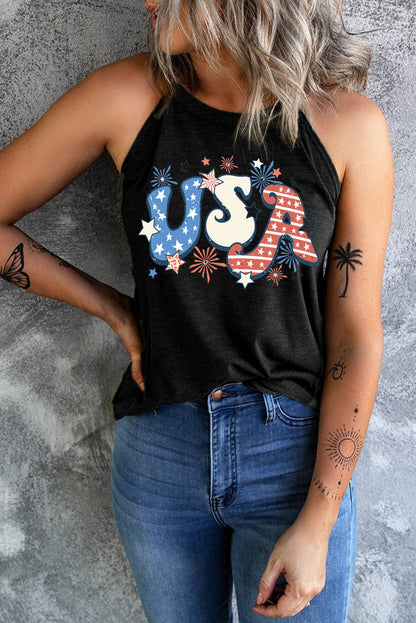 Black Star USA Graphic Flag Day Tank Top