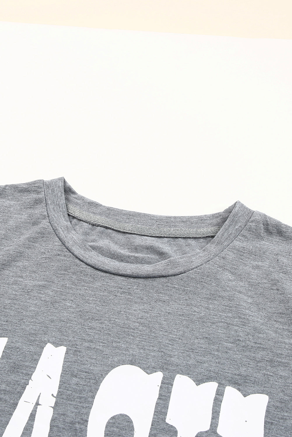 Gray CASH Letter Print T Shirt