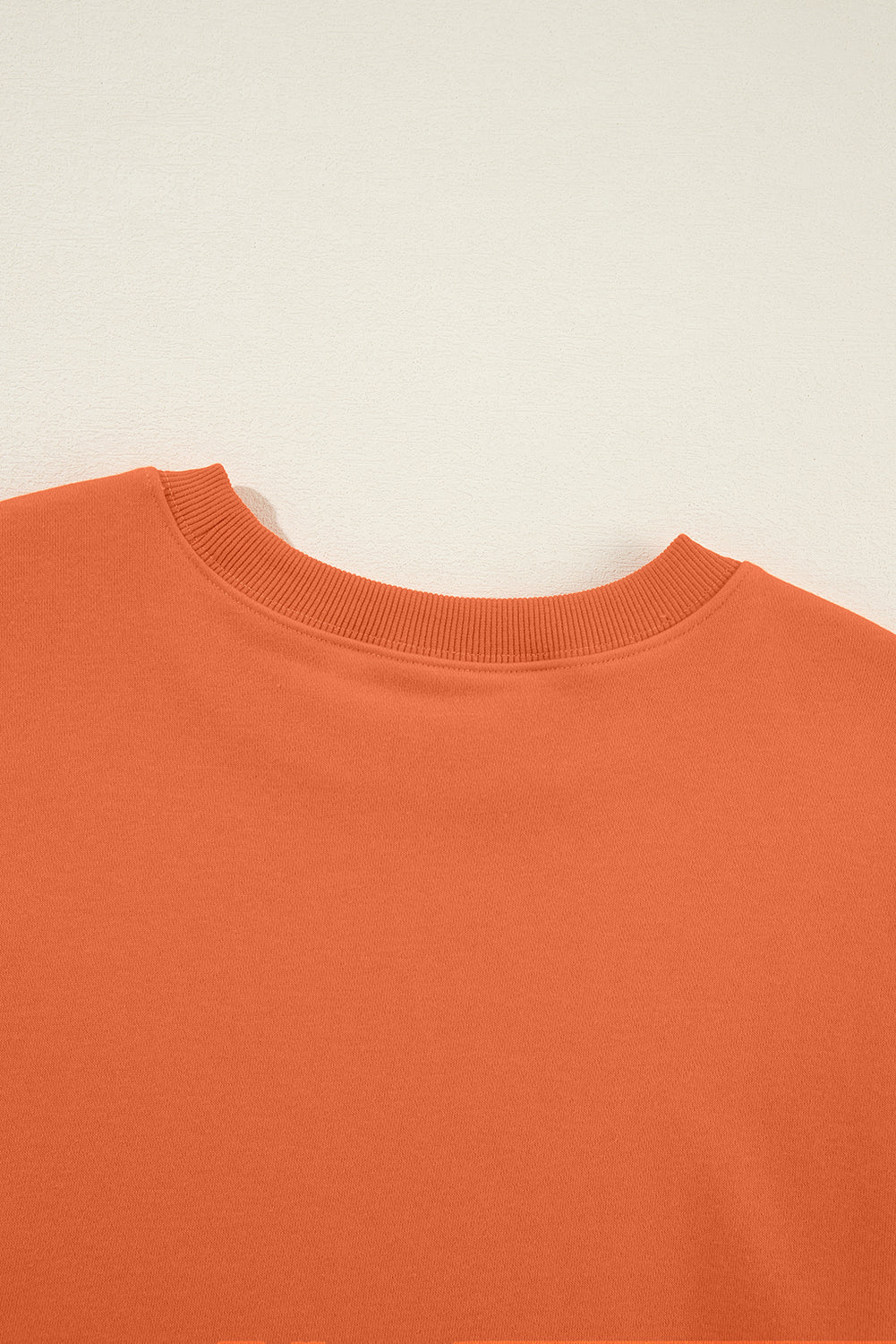 Orange Solid Classic Crewneck Pullover Sweatshirt