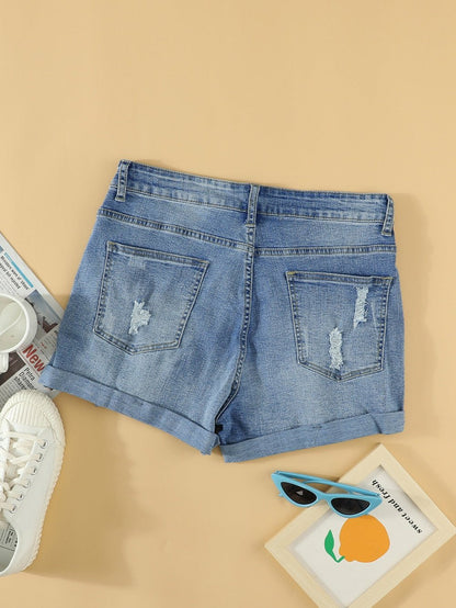 Sexy Flag Lace-Up Denim Shorts