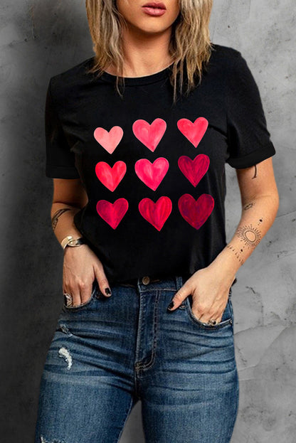 Black Valentine's Day Heart T-Shirts