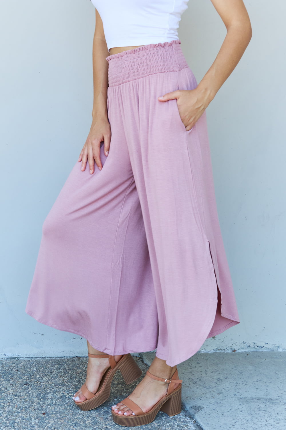 ODDI Full Size Wide Leg Palazzo Pants in Lavender