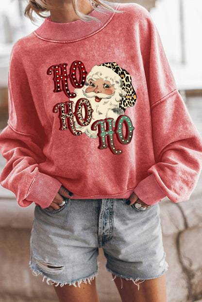 Fiery Red HO HO HO Santa Claus Graphic Sweatshirt