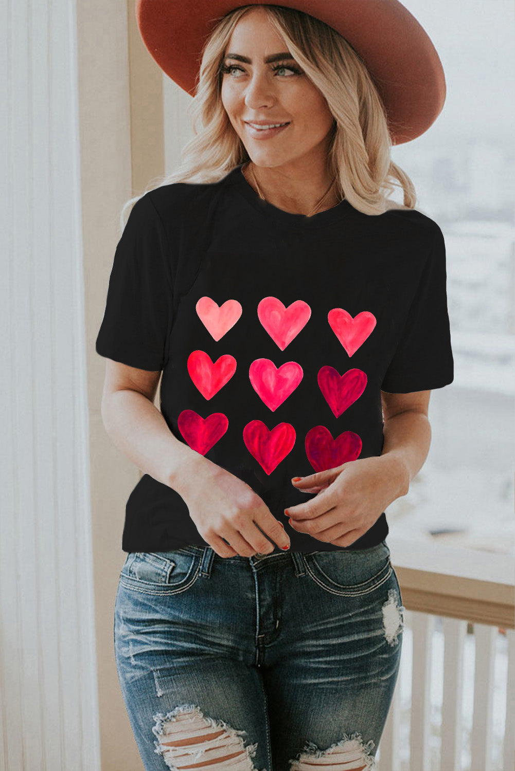 Black Valentine's Day Heart T-Shirts