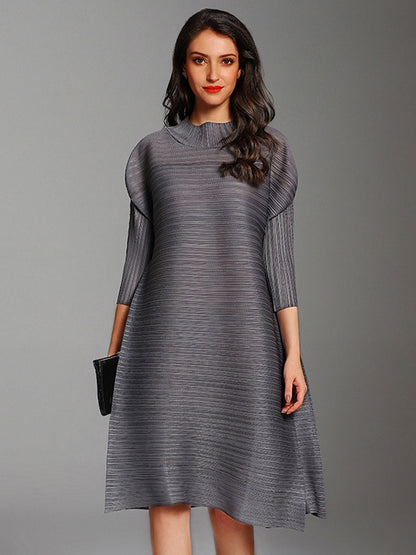 Pleated Temperament Loose Midi Dress