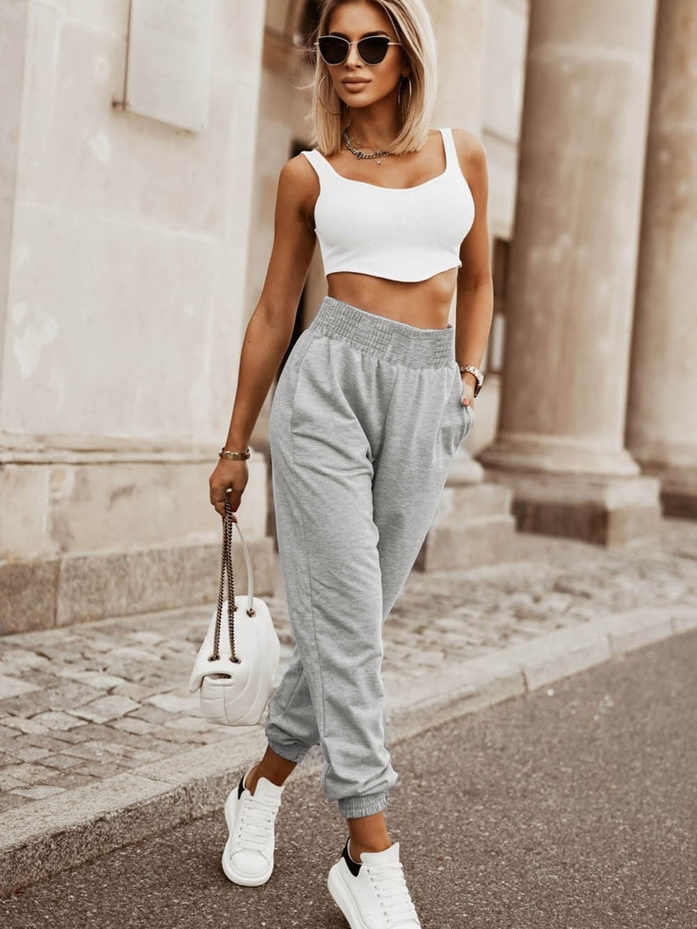 Chic Zipper Pocket Casual Trousers