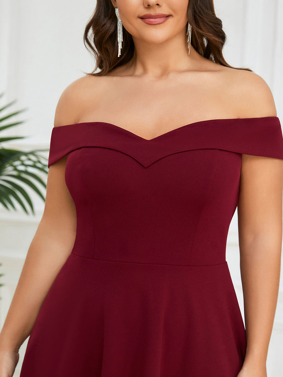 Plus Sexy Off Shoulders A Line Asymmetric Hem Wholesale Evening Dresses