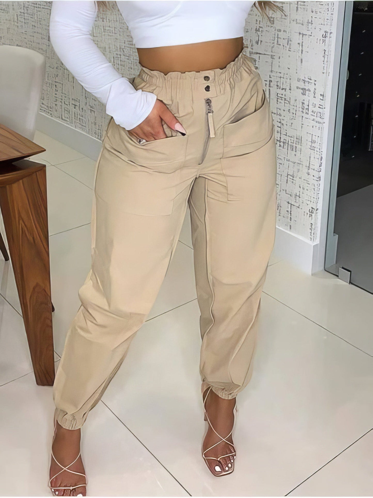 Chic Zipper Pocket Casual Trousers