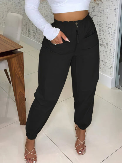 Chic Zipper Pocket Casual Trousers