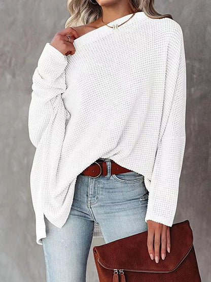 Cozy Off-Shoulder Knit Pullover Sweater