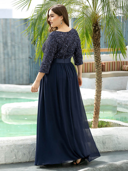Plus Long Tulle & Sequin Wholesale Evening Dresses for Mother of the Bride