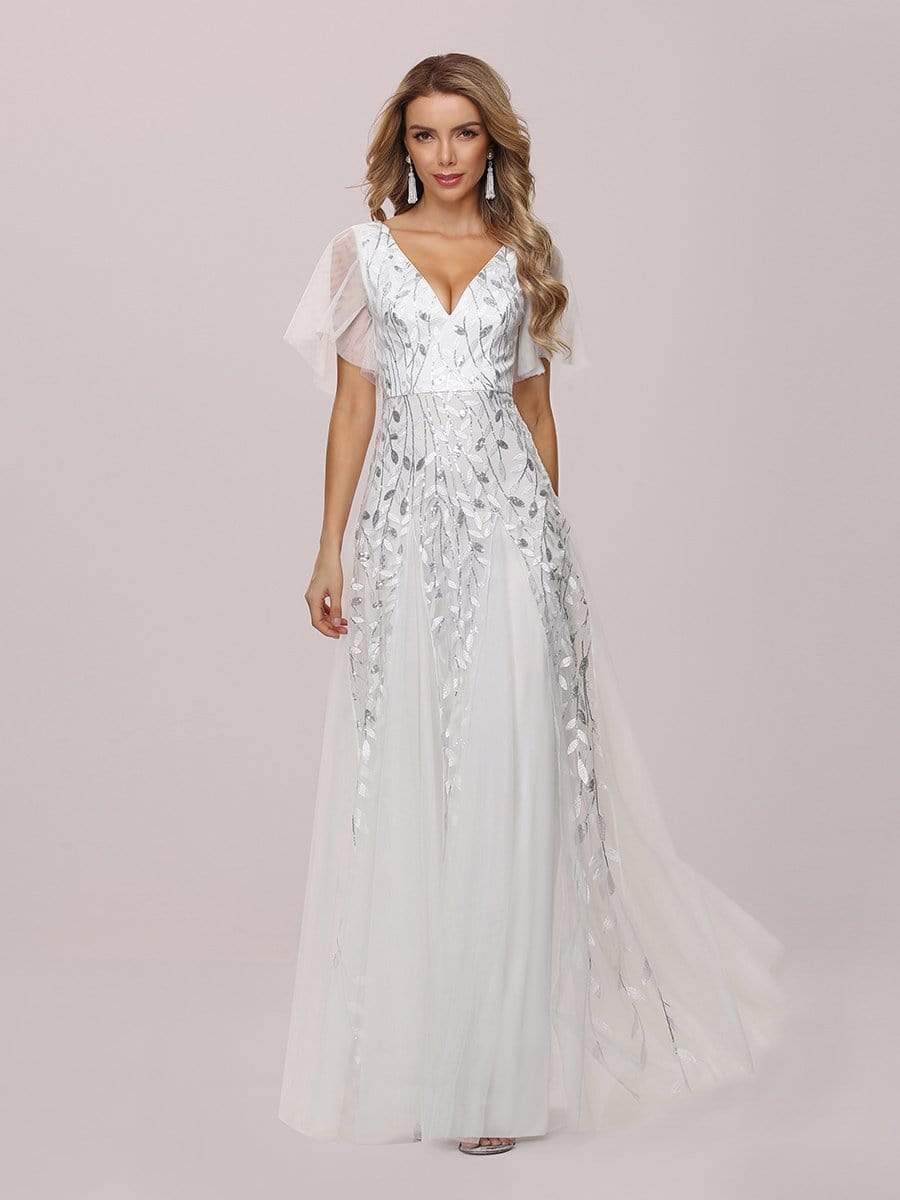 Wedding Dresses - Glamorous Wholesale Tulle Wedding Dresses With Sequin Appliques - MsDressly