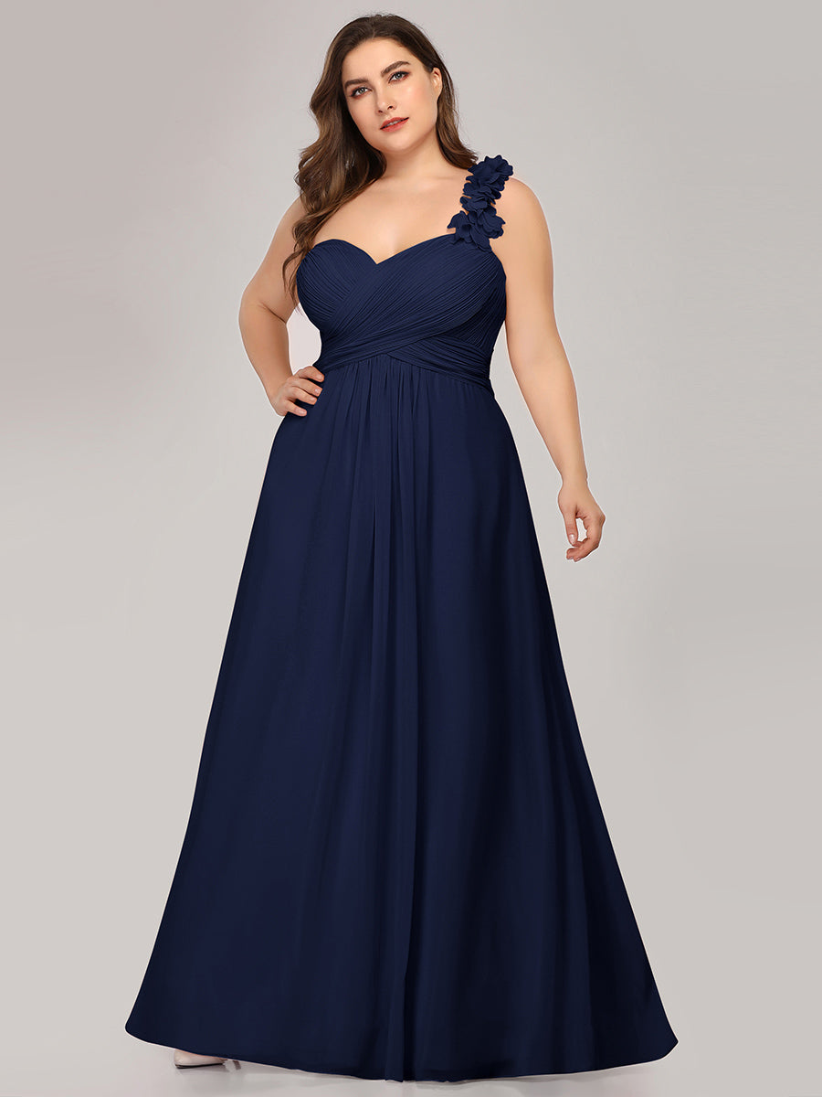 One Shoulder Plus Size Wholesale Chiffon Bridesmaid Dresses