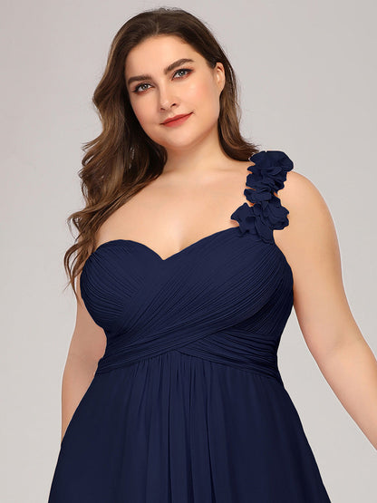 One Shoulder Plus Size Wholesale Chiffon Bridesmaid Dresses