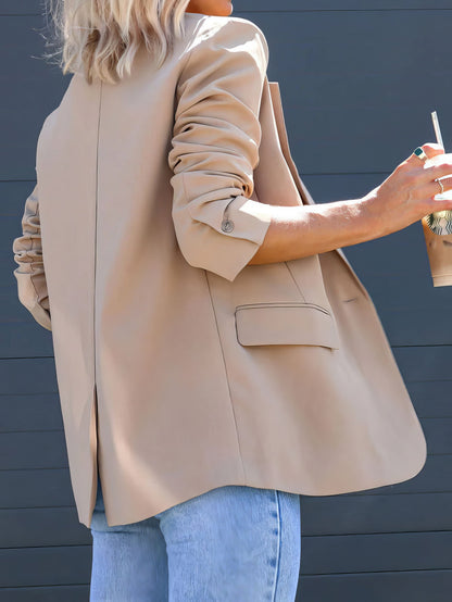 Elevated Casual Lapel Slit Pocket Blazer