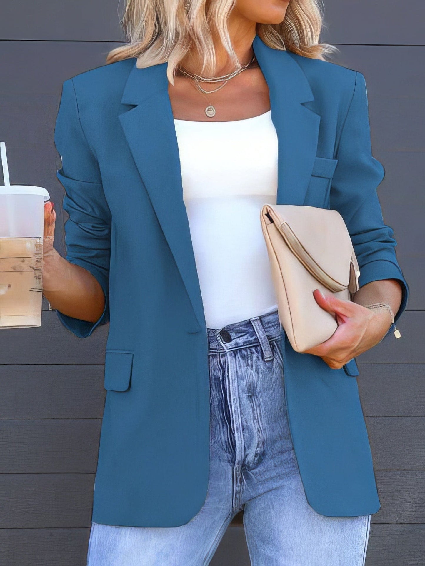 Elevated Casual Lapel Slit Pocket Blazer