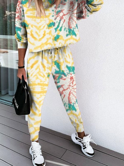 Plain Sporty Long Sleeve Pants Suit for Women