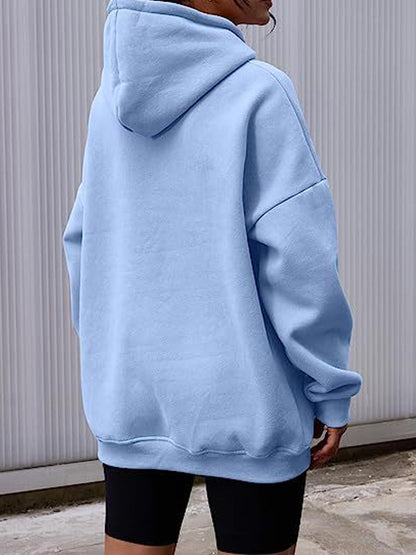 Hoodies - Oversized  Fleece Pullover Casual Fashion Outfits Hoodie - MsDressly