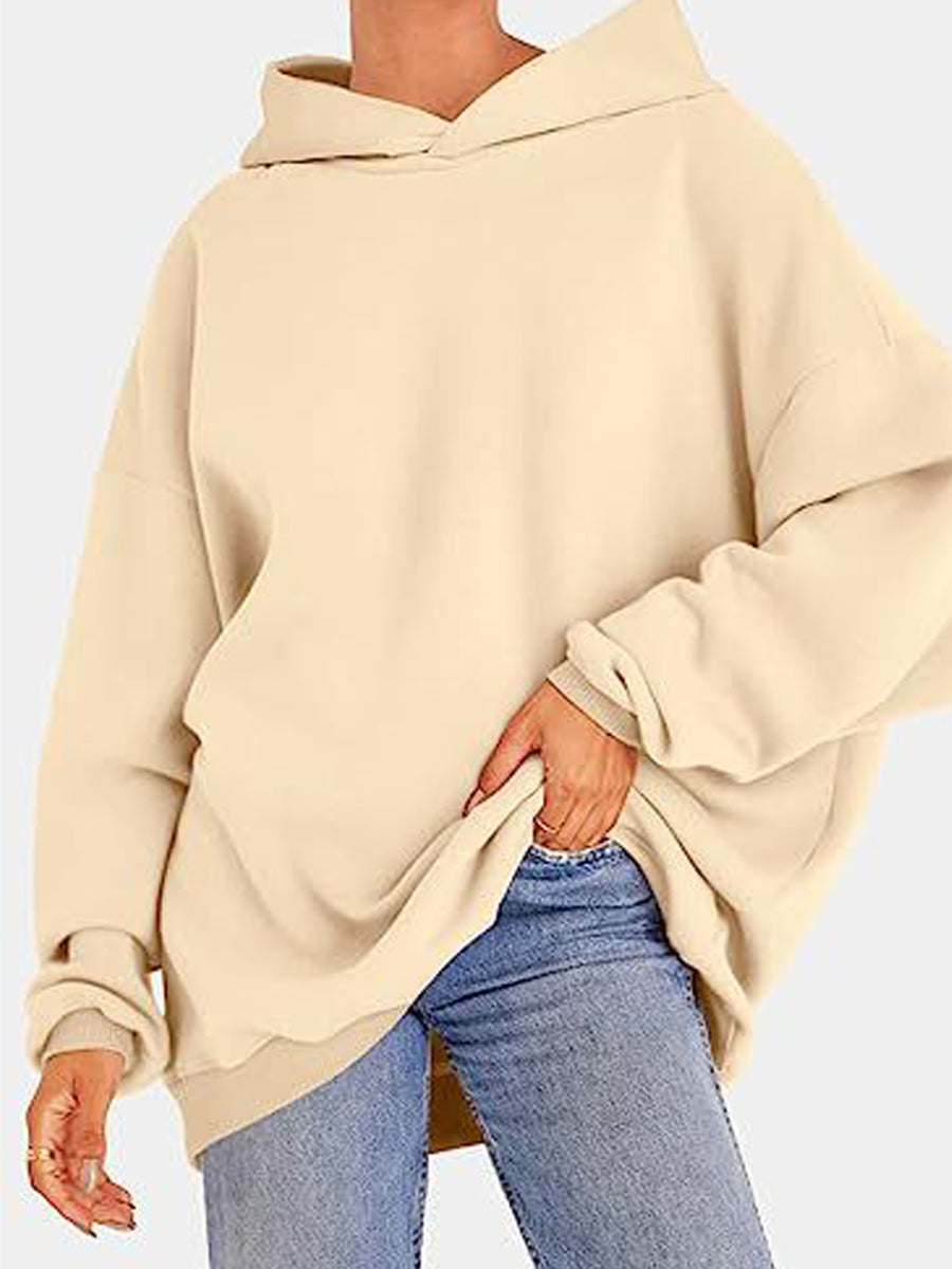 Hoodies - Oversized  Fleece Pullover Casual Fashion Outfits Hoodie - MsDressly