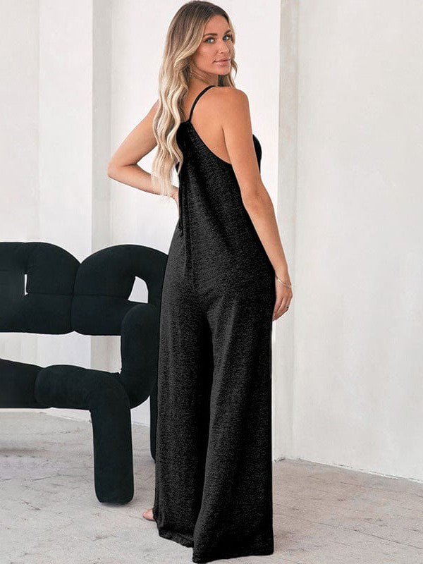 Women's Casual Suspender Jumpsuit with Loose Pockets