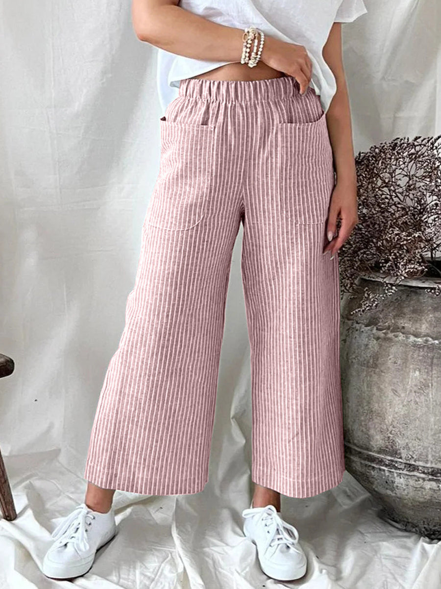 Pants - Casual Straight-Leg Stylish Comfortable Loose Pants - MsDressly