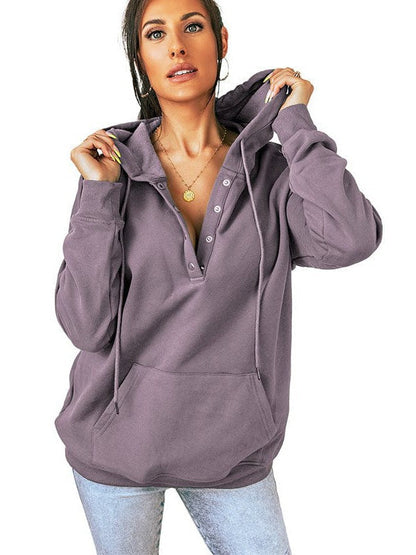 Simply Styled Women's Hooded Drawstring Sweatshirt in Various Colors