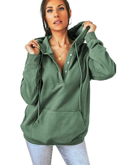 Simply Styled Women's Hooded Drawstring Sweatshirt in Various Colors