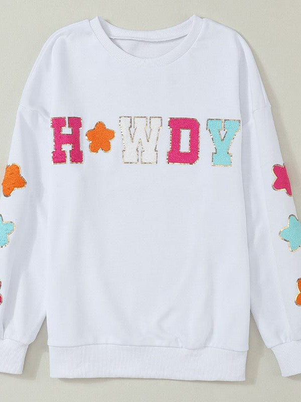 Trendy Women'S Loose Round Neck Sweatshirt With Letter Print