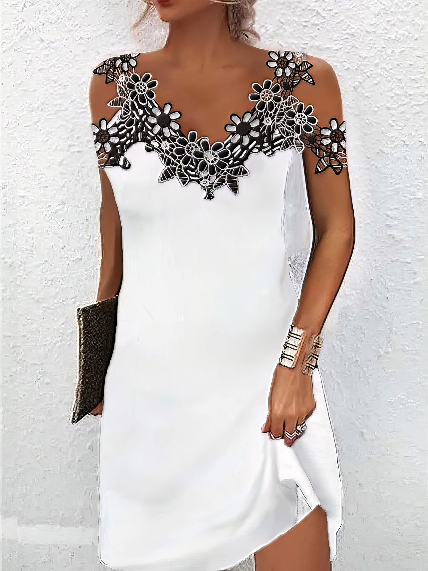Mini Dresses - Casual Lace Strap Fashion Modern Outdoor Street Sleeveless Regular Fit Mini Dress - MsDressly
