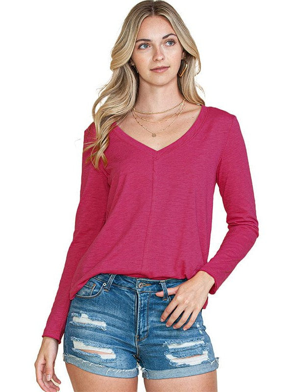 Stylish V-Neck Women's Sweatshirt - Casual Loose Fit Long Sleeve Pullover