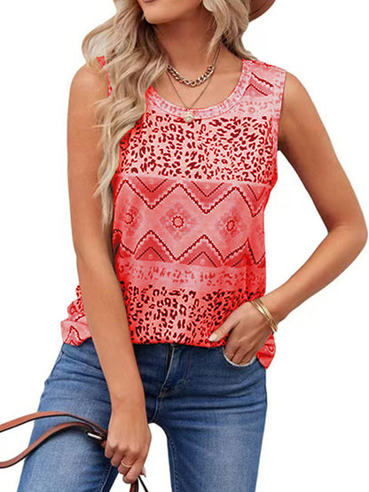 T-Shirts - Stylish and Comfortable Printed Casual Ethnic Sleeveless T-Shirt - MsDressly