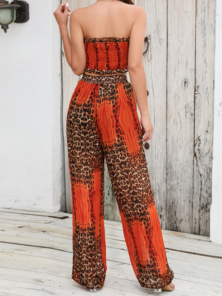 Sets - Casual And Trendy Slim Halter Print Set - MsDressly