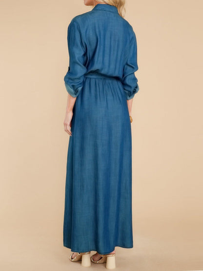 Maxi Dresses - Alluring Style Sexy Slit Long Sleeve Maxi Dress - MsDressly