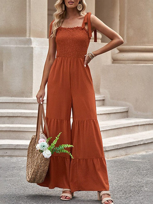 Women's Sleeveless Tube Top Suspender Jumpsuit with Wide Leg Pants for a Stylish Street Look