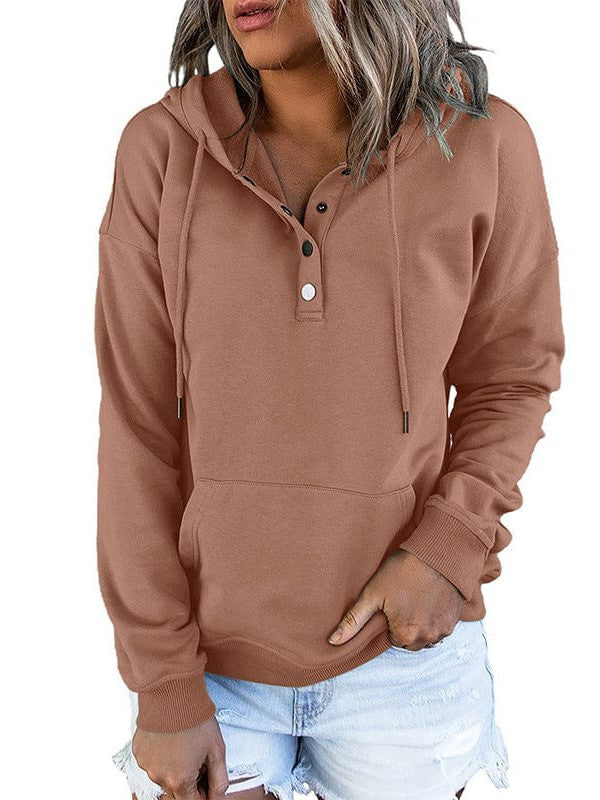 Simply Styled Women's Hooded Drawstring Sweatshirt in Various Colors